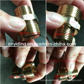 Pressure Washer Brass Coupling (M22 M+ 3/8" M)